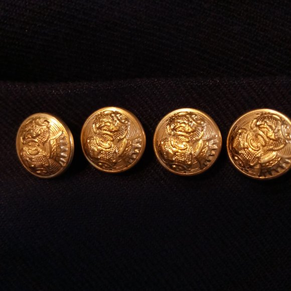 Vtg Preppy Navy Wool Double-Breasted Blazer EUC - Picture 6 of 9